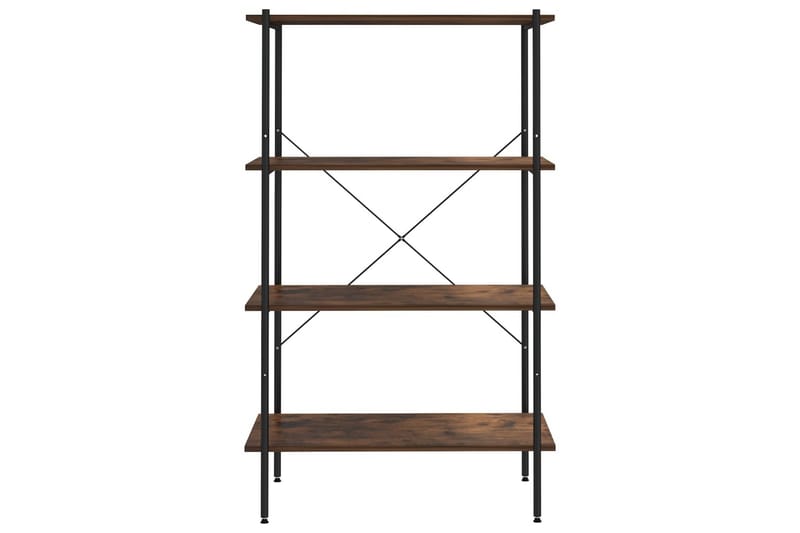 Hyllenhet med 4 hyllplan svart och mörkt trä 80x40x130 cm - Svart - Förvaring - Hyllor - Förvaringshylla - Lagerhylla