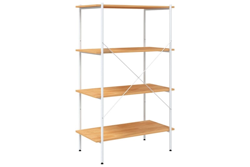 Hyllenhet med 4 hyllplan vit och ek 80x40x130 cm - Vit - Förvaring - Hyllor - Förvaringshylla - Lagerhylla