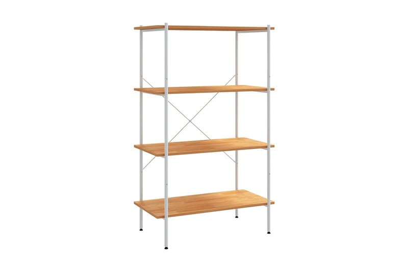 Hyllenhet med 4 hyllplan vit och ek 80x40x130 cm - Vit - Förvaring - Hyllor - Förvaringshylla - Lagerhylla