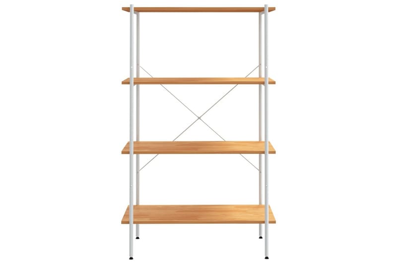 Hyllenhet med 4 hyllplan vit och ek 80x40x130 cm - Vit - Förvaring - Hyllor - Förvaringshylla - Lagerhylla