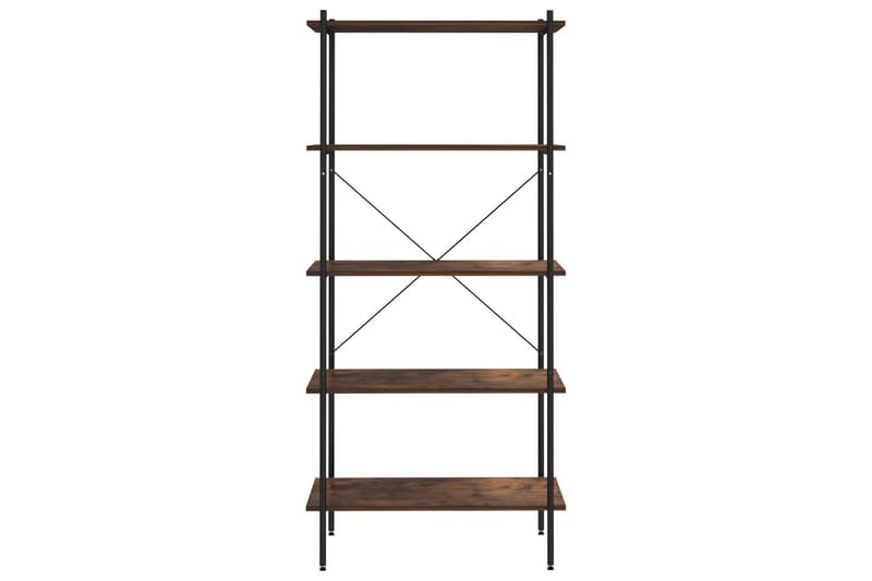Hyllenhet med 5 hyllplan svart och mörkt trä 80x40x163 cm - Svart - Förvaring - Hyllor - Förvaringshylla - Lagerhylla