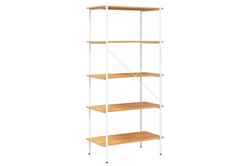 Hyllenhet med 5 hyllplan vit och ek 80x40x163 cm - Vit - Förvaring - Hyllor - Förvaringshylla - Lagerhylla