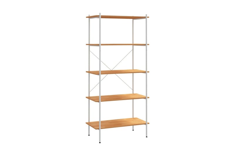 Hyllenhet med 5 hyllplan vit och ek 80x40x163 cm - Vit - Förvaring - Hyllor - Förvaringshylla - Lagerhylla