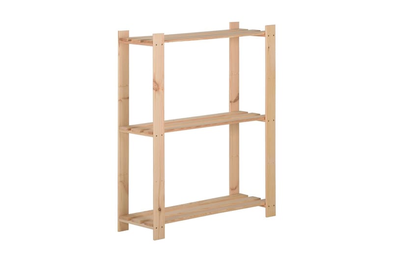 Lagerhylla 3 hyllplan 60x28,5x90 cm massiv furu - Brun - Förvaring - Hyllor - Förvaringshylla - Lagerhylla