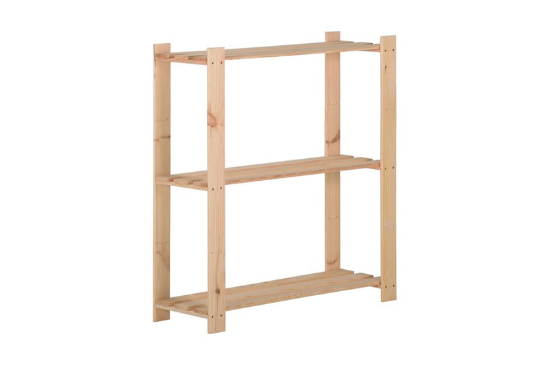 Lagerhylla 3 hyllplan 80x28,5x90 cm massiv furu - Brun - Förvaring - Hyllor - Förvaringshylla - Lagerhylla