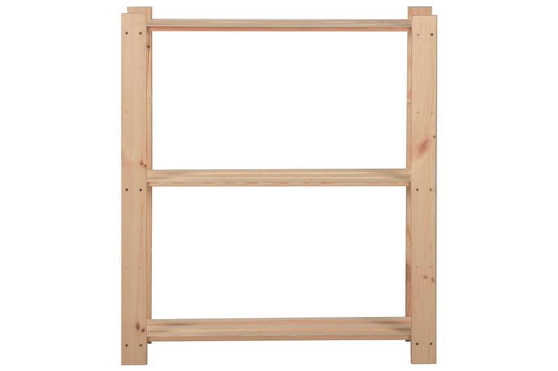 Lagerhylla 3 hyllplan 80x28,5x90 cm massiv furu - Brun - Förvaring - Hyllor - Förvaringshylla - Lagerhylla