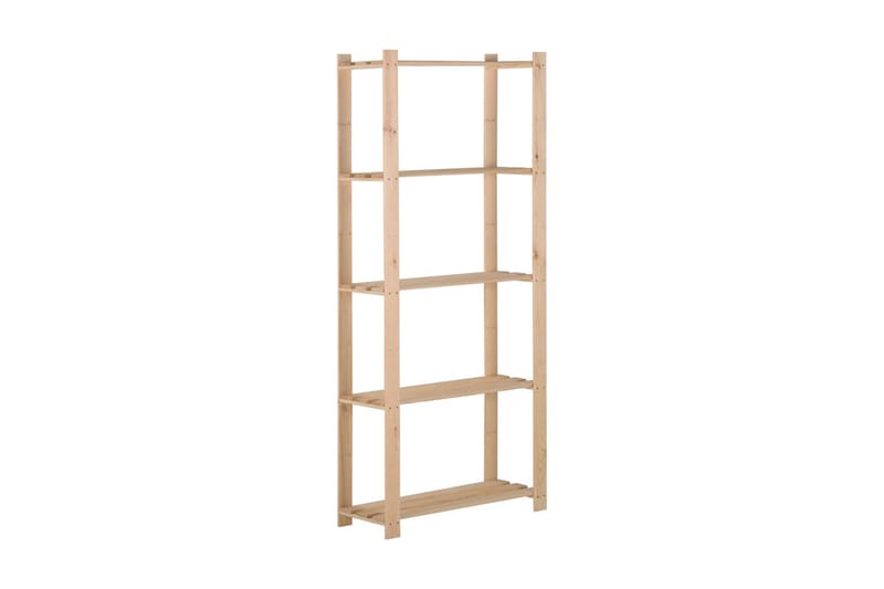 Lagerhylla 5 hyllplan 80x28,5x170 cm massiv furu - Brun - Förvaring - Hyllor - Förvaringshylla - Lagerhylla