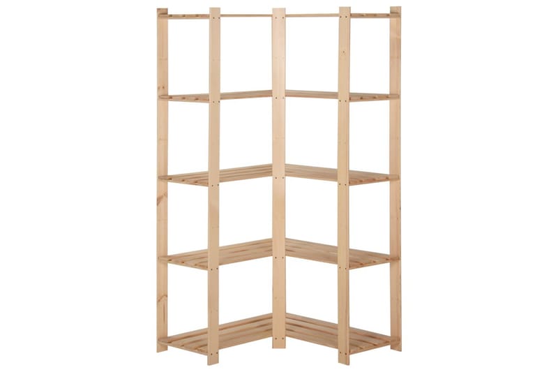 Lagerhylla hörn 5 hyllplan 82,5x82,5x170 cm massiv furu - Brun - Förvaring - Hyllor - Förvaringshylla - Lagerhylla