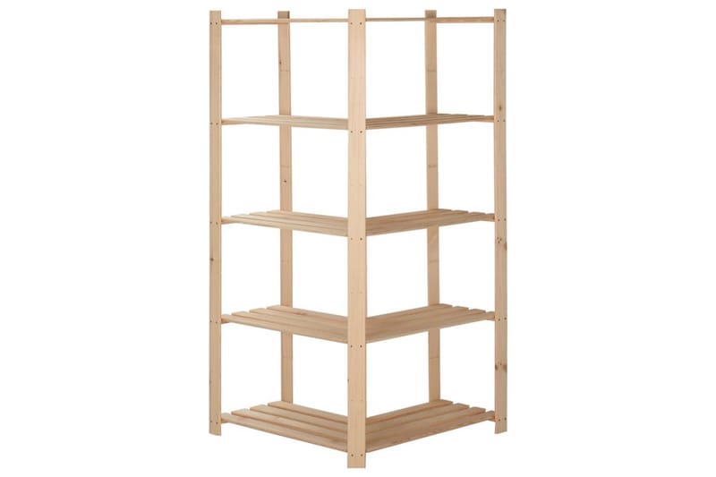 Lagerhylla hörn 5 hyllplan 82,5x82,5x170 cm massiv furu - Brun - Förvaring - Hyllor - Förvaringshylla - Lagerhylla