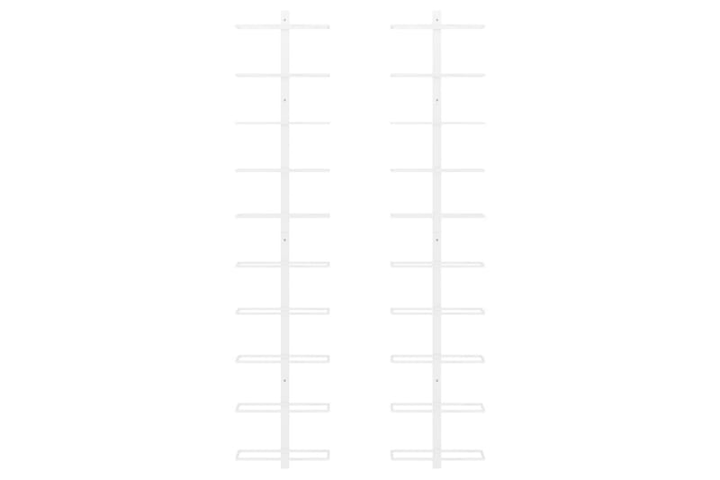 Väggmonterat vinställ för 10 flaskor 2 st vit metall - Vit - Förvaring - Hyllor - Förvaringshylla - Vinställ & vinhylla