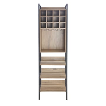 Vinställ Bjeldor Rustic melamin 52x40x180 cm - brun - Förvaring - Hyllor - Förvaringshylla - Vinställ & vinhylla