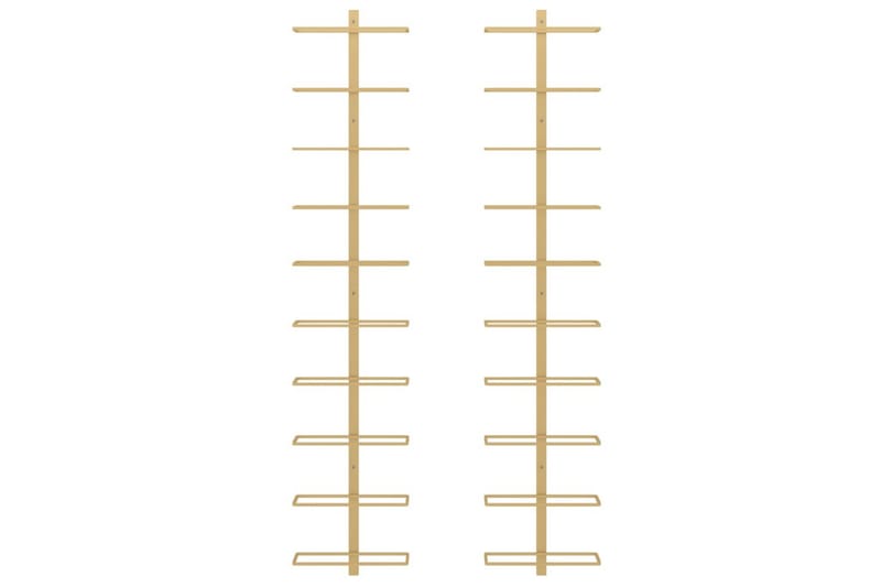Väggmonterat vinställ för 10 flaskor 2 st guld metall - Guld - Förvaring - Hyllor - Förvaringshylla - Vinställ & vinhylla