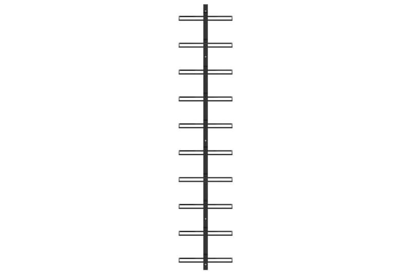 Väggmonterat vinställ för 10 flaskor svart metall - Svart - Förvaring - Hyllor - Förvaringshylla - Vinställ & vinhylla