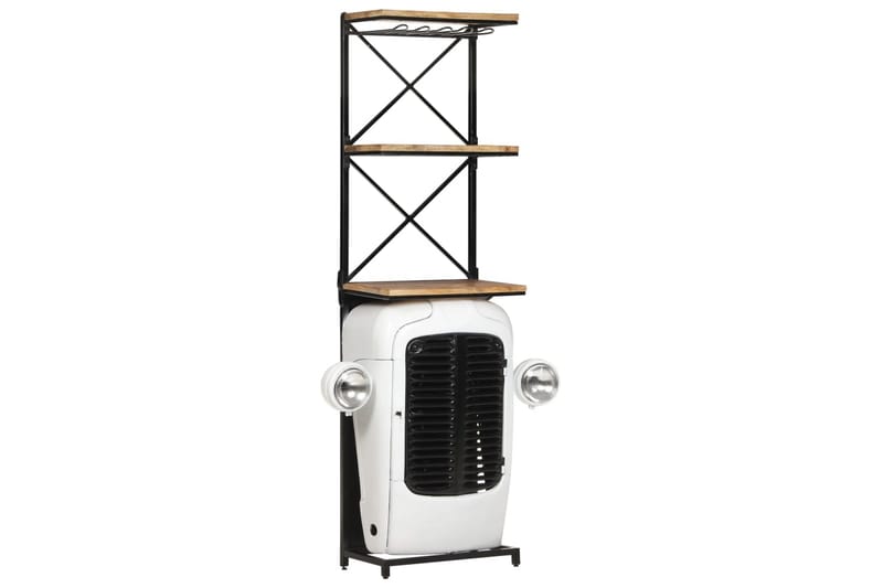 Vinhylla traktor vit 49x31x170 cm grovt mangoträ - Vit - Förvaring - Hyllor - Förvaringshylla - Vinställ & vinhylla