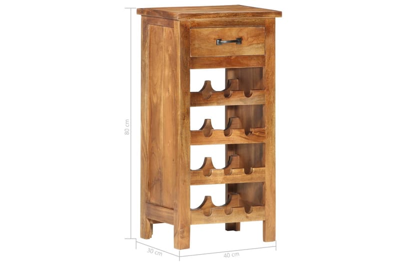 Vinskåp 40x30x80 cm massivt akaciaträ - Brun - Förvaring - Hyllor - Förvaringshylla - Vinställ & vinhylla