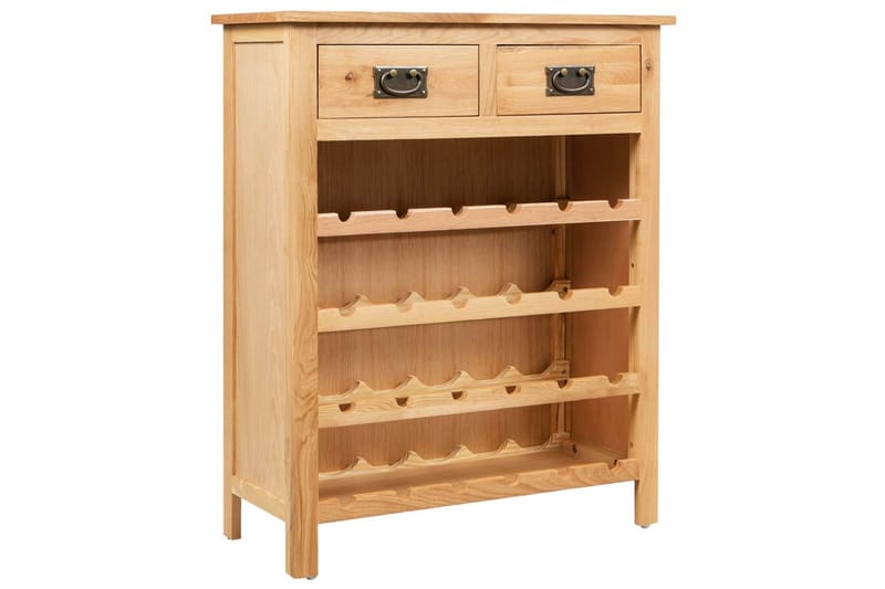 Vinskåp 72x32x90 cm massiv ek - Brun - Förvaring - Hyllor - Förvaringshylla - Vinställ & vinhylla