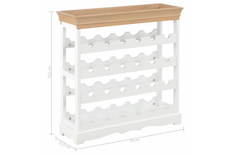 Vinskåp vit 70x22,5x70,5 cm MDF - Vit - Förvaring - Hyllor - Förvaringshylla - Vinställ & vinhylla