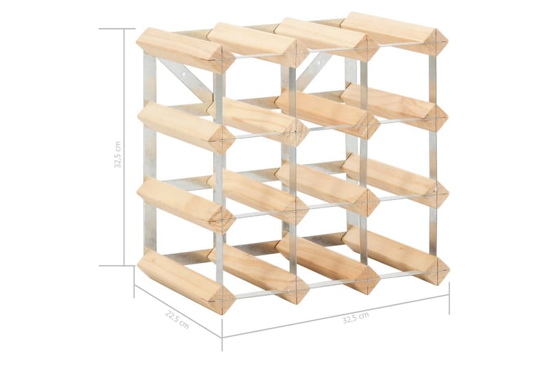 Vinställ för 12 flaskor massiv furu - Beige - Förvaring - Hyllor - Förvaringshylla - Vinställ & vinhylla