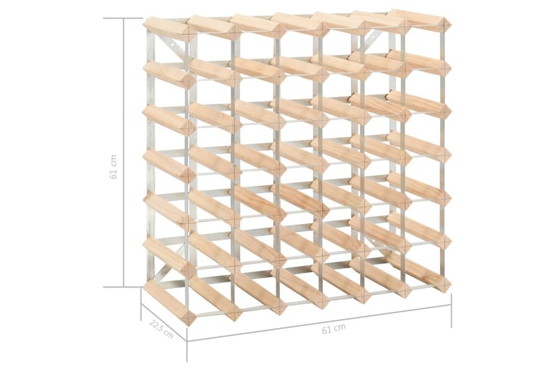 Vinställ för 42 flaskor massiv furu - Beige - Vinställ & vinhylla