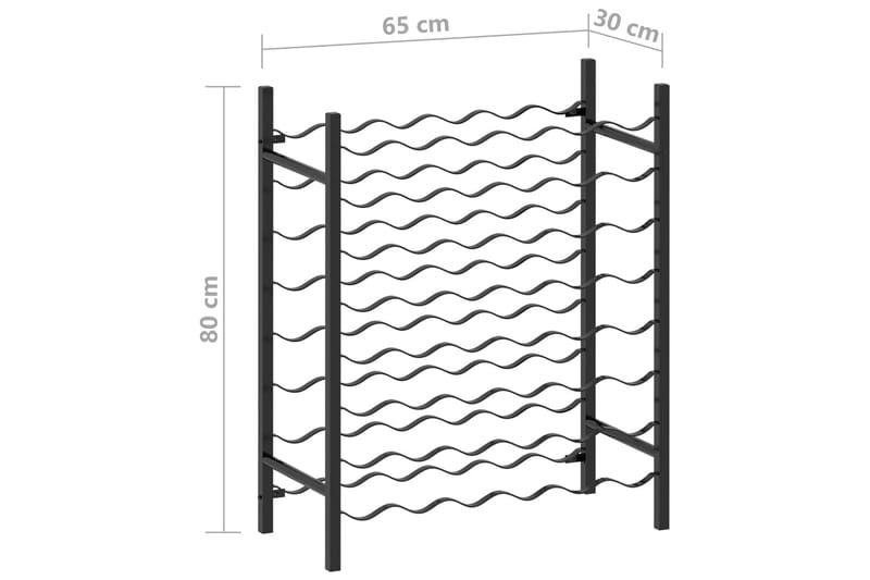 Vinställ för 48 flaskor svart metall - Svart - Förvaring - Hyllor - Förvaringshylla - Vinställ & vinhylla