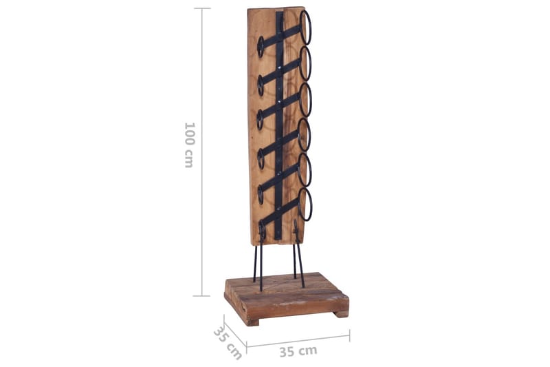 Vinställ för 6 flaskor 35x35x100 cm massiv teak - Brun - Förvaring - Hyllor - Förvaringshylla - Vinställ & vinhylla