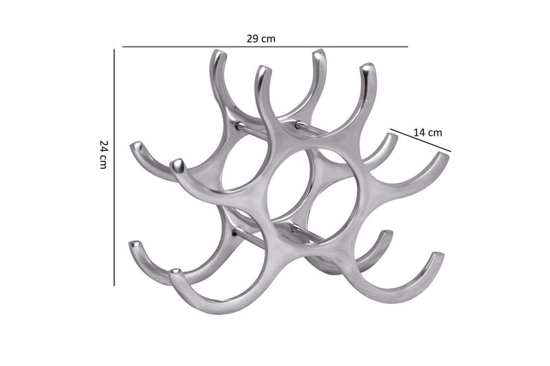 Vinställ Wohnling Aluminiumgjutning Handpolerad Plats för 6 Flaskor Modern Loft - Förvaring - Hyllor - Förvaringshylla - Vinställ & vinhylla