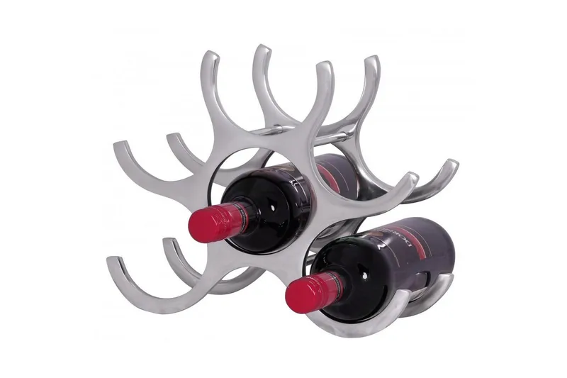 Vinställ Wohnling Aluminiumgjutning Handpolerad Plats för 6 Flaskor Modern Loft