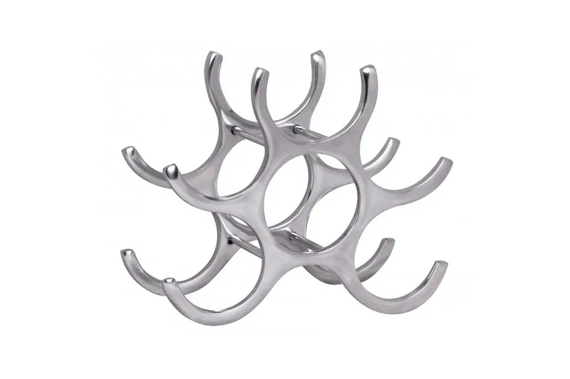 Vinställ Wohnling Aluminiumgjutning Handpolerad Plats för 6 Flaskor Modern Loft - Förvaring - Hyllor - Förvaringshylla - Vinställ & vinhylla