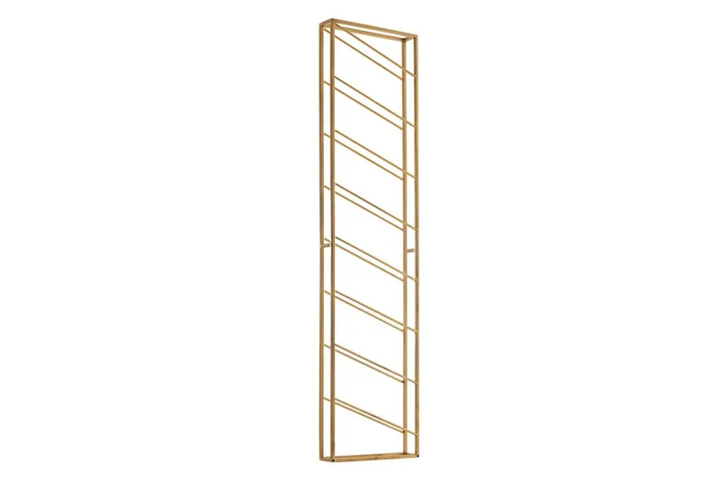 Vinställ Wohnling väggmonterad, plats för 8 flaskor, pulverlackerad metall, industriell loftstil Guld, Guld