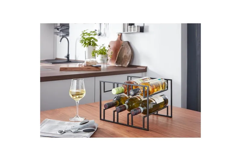 Vinställ Wohnling Pulverlackerad Metall Utrymme för 6 Flaskor Modern - Förvaring - Hyllor - Förvaringshylla - Vinställ & vinhylla