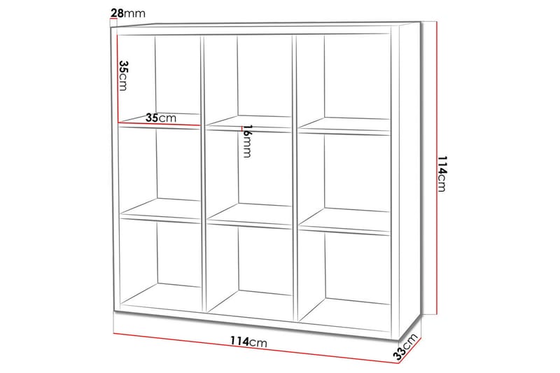 Franzine Bokhylla 114 cm - Beige - Förvaring - Hyllor - Bokhylla