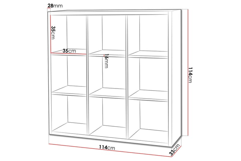 Franzine Bokhylla 114 cm - Vit - Förvaring - Hyllor - Bokhylla