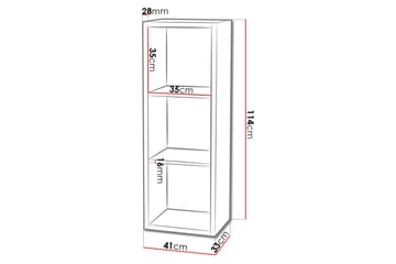 Franzine Bokhylla 41 cm i Ek - Beige - Förvaring - Hyllor - Bokhylla