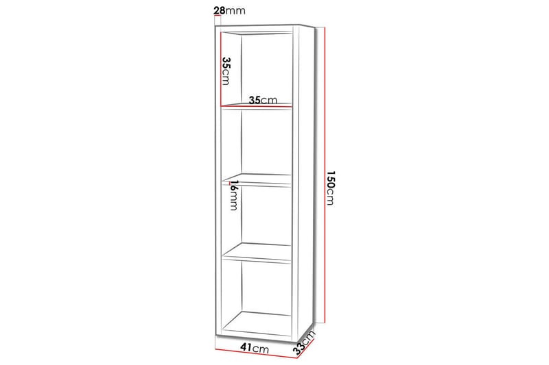 Franzine Bokhylla 41 cm i Målat Trä - Vit - Förvaring - Hyllor - Bokhylla
