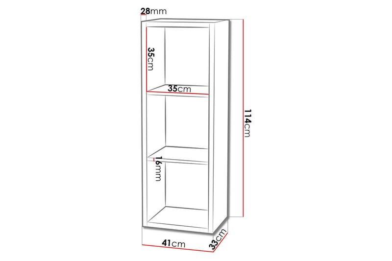 Franzine Bokhylla 41 cm i Målat Trä - Vit - Förvaring - Hyllor - Bokhylla
