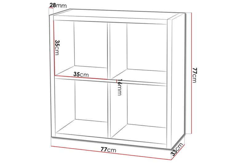 Franzine Bokhylla 77 cm i Ek - Beige - Förvaring - Hyllor - Bokhylla