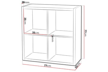 Franzine Bokhylla 77 cm i Målat Trä - Vit - Förvaring - Hyllor - Bokhylla