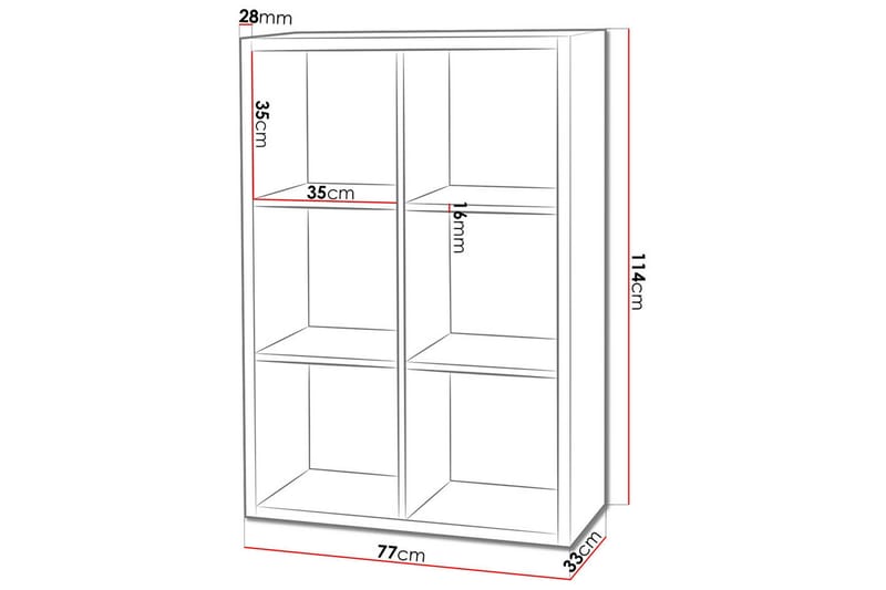 Franzine Bokhylla 77 cm i Målat Trä - Vit - Förvaring - Hyllor - Bokhylla