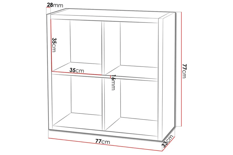 Franzine Bokhylla 77 cm - Vit - Förvaring - Hyllor - Bokhylla