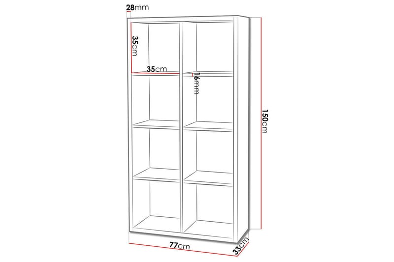Franzine Bokhylla 77 cm - Vit - Förvaring - Hyllor - Bokhylla