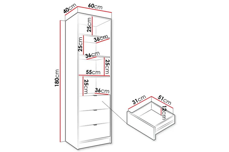 Gudelia Bokhylla 60x40 cm - Beige - Förvaring - Hyllor - Bokhylla