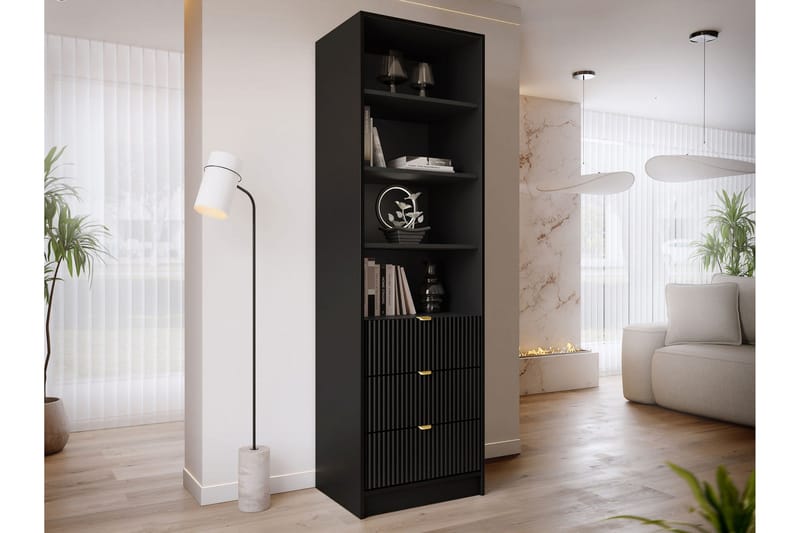 Gudelia Bokhylla 60x40 cm - Svart - Förvaring - Hyllor - Bokhylla