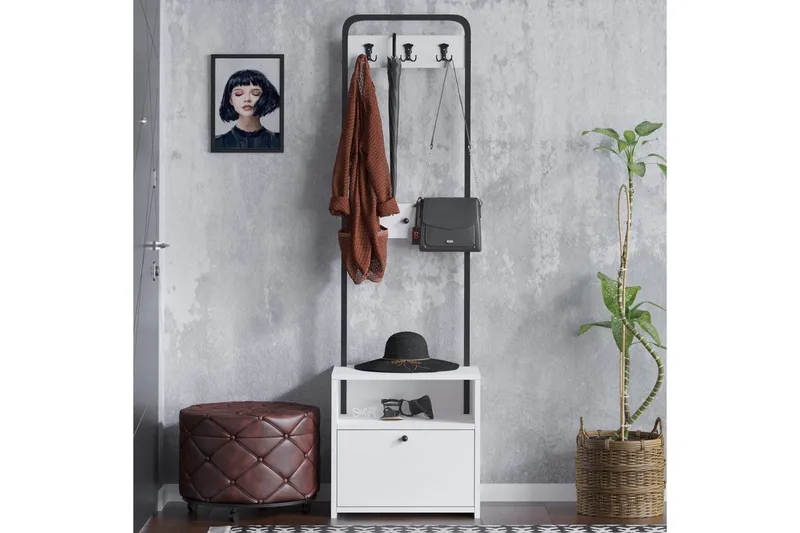 Hallmöbel Springhill Vit / Svart - Svart/Vit - Möbler - Hall & entré - Möbelset för hall & entré