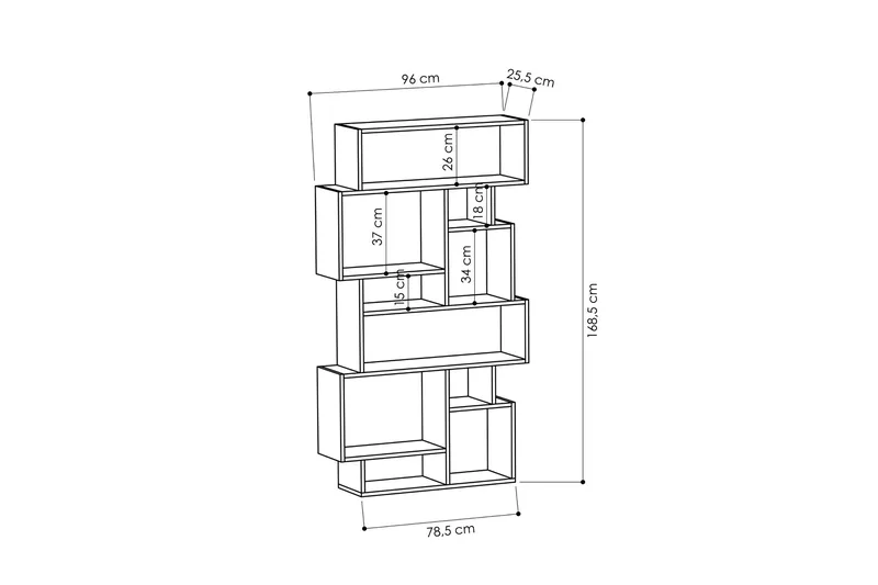 Hardy Bokhylla 96 cm - Brun - Förvaring - Hyllor - Bokhylla