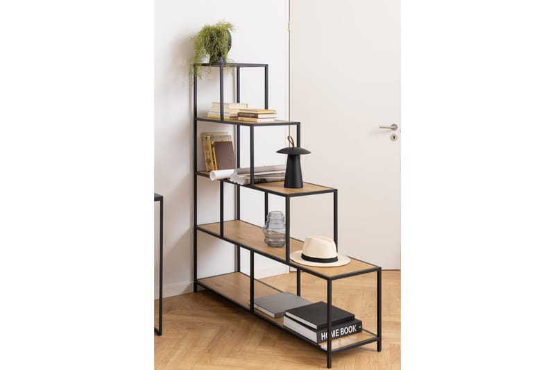 Hartsoe Bokhylla 135 cm i Metall med Träskiva - Brun - Förvaring - Hyllor - Bokhylla