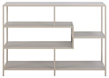 Hasslevik Bokhylla 114 cm i Metall med Träskiva - Sandbeige - Förvaring - Hyllor - Bokhylla