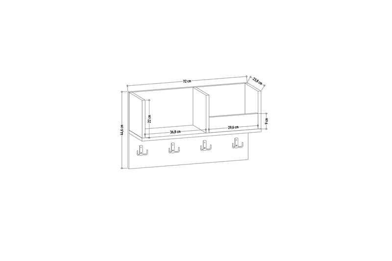 BARCAIO Hatthylla 72x24 cm Natur - Förvaring - Hyllor - Hatthylla