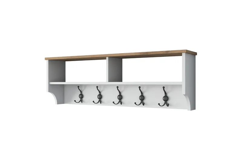 Caraway Hatthylla 120x22,2 cm Vit/Brun - Hanah Home - Förvaring - Hyllor - Hatthylla