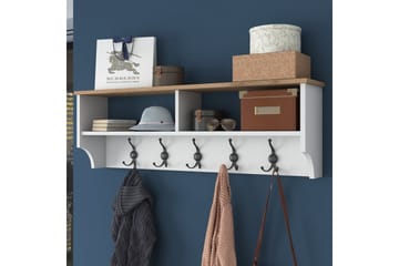 Caraway Hatthylla 120x22,2 cm Vit/Brun - Hanah Home - Förvaring - Hyllor - Hatthylla