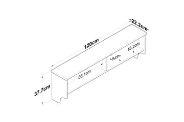 Caraway Hatthylla 120x22,2 cm Vit/Brun - Hanah Home - Förvaring - Hyllor - Hatthylla